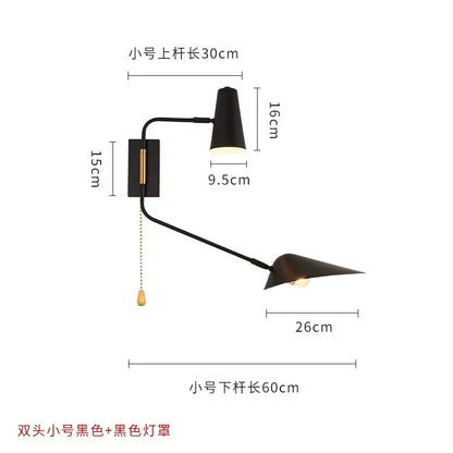 DecorBites™ Adjustable Double Head LED Wall Lamp with Pull Switch