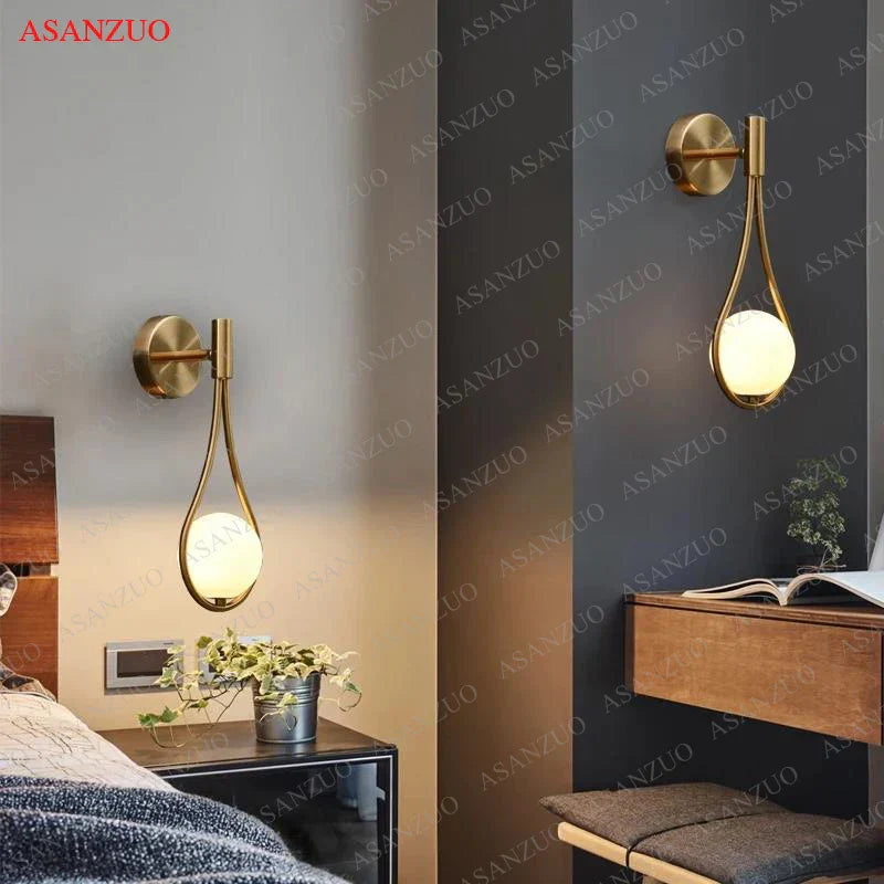 DecorBites™ Brass Wall Sconce Glass Ball Modern LED Lighting