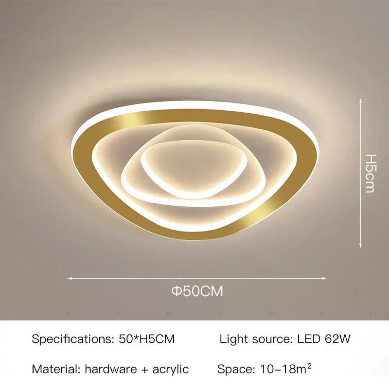 DecorBites™ Gold Luxury LED Ceiling Chandelier for Modern Living Rooms, Bedrooms, and Kitchens