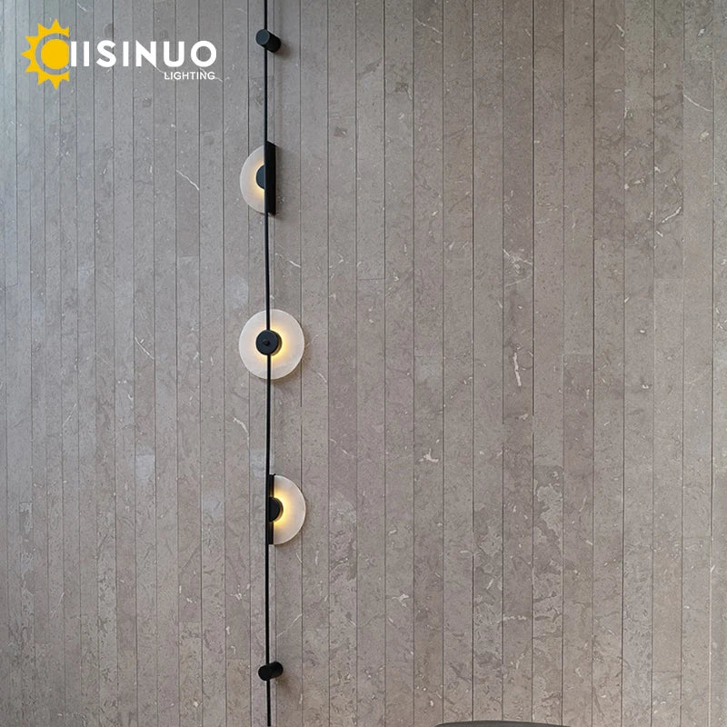 DecorBites™ LED Marble Wall Lights - Black Metal Sconces for Living Room, Stairs & Aisle