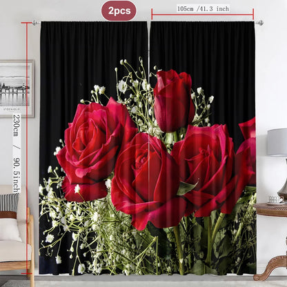 Decobites Rose Flower Pole Bag Curtains for Home & Garden