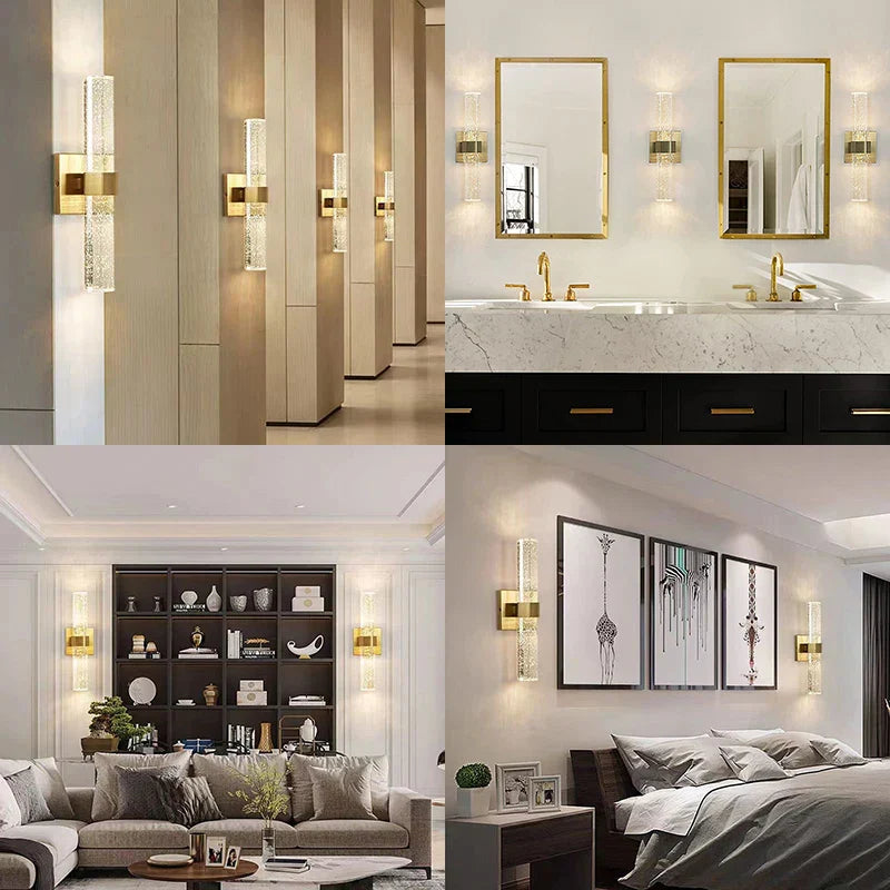 DecorBites™ Bubble Crystal LED Wall Sconces for Bathroom Dresser Living Room Bedroom Mirrors