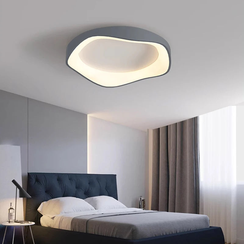 Modern LED Ceiling Light Minimalist Black White Gray Flower Shaped Lamps For Living Room Dining Rooms Bedroom Study Illumination