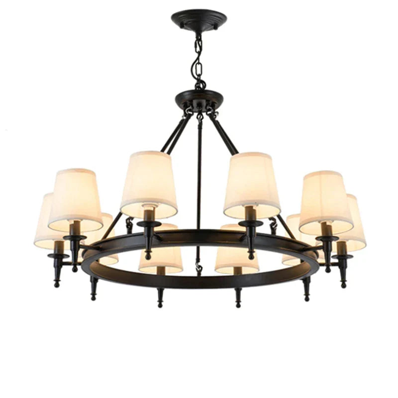 ثريا DecorBites™ بتصميم ريفي عتيق مصنوعة من القماش مع عاكس ضوء معلق في السقف للديكور الداخلي للمنزل