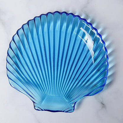 DecorBites™ Electroplated Crystal Glass Dish Plate Saucer with Sea Features