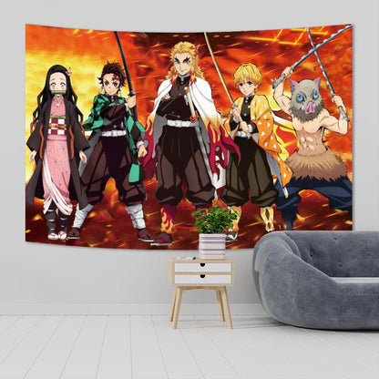 Decobites Demons Slayer Anime Cloth Wall Tapestry Room Decor