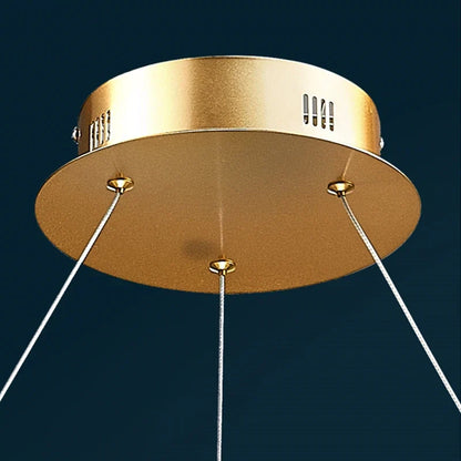 DecorBites™ K9 Crystal Round Chandelier: Modern LED Pendant Lamp for Home, Living Room, Bedroom, Lobby