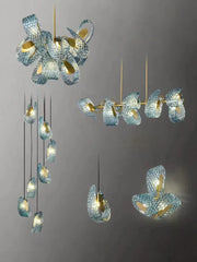 Lámpara de techo de cobre con hoja de pavo real azul Art Deco LED™ Decorbites para sala de estar