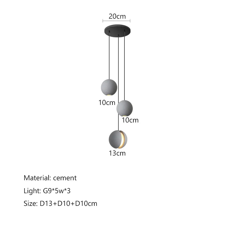 DecorBites™ Cement Planet Chandelier Hanging Lamp for Dining Room & Bedroom