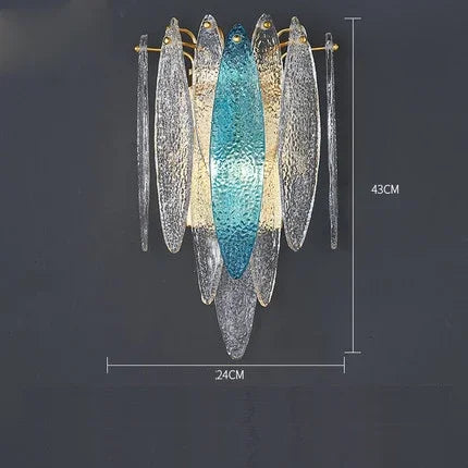 Gold Glass Pendant Chandelier 2-Tier 100cm