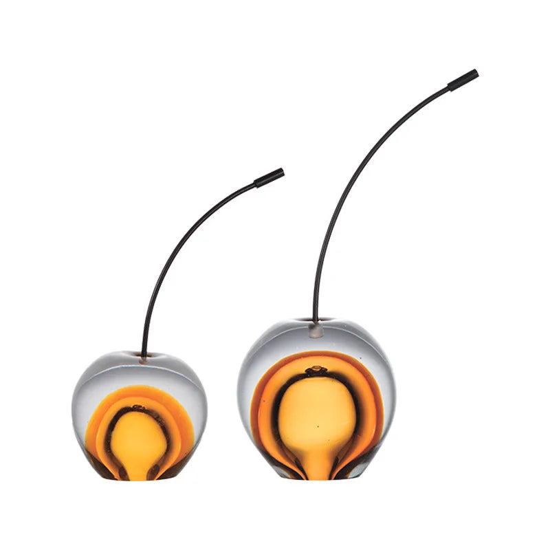 DecorBites™ Crystal Cherry Sculpture - Clear Cherry Decorative Figurine