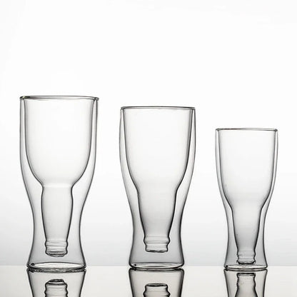 DecorBites™ Bottle Style Double Wall Mugs Beer Wine Glasses Whiskey Champagne Glass