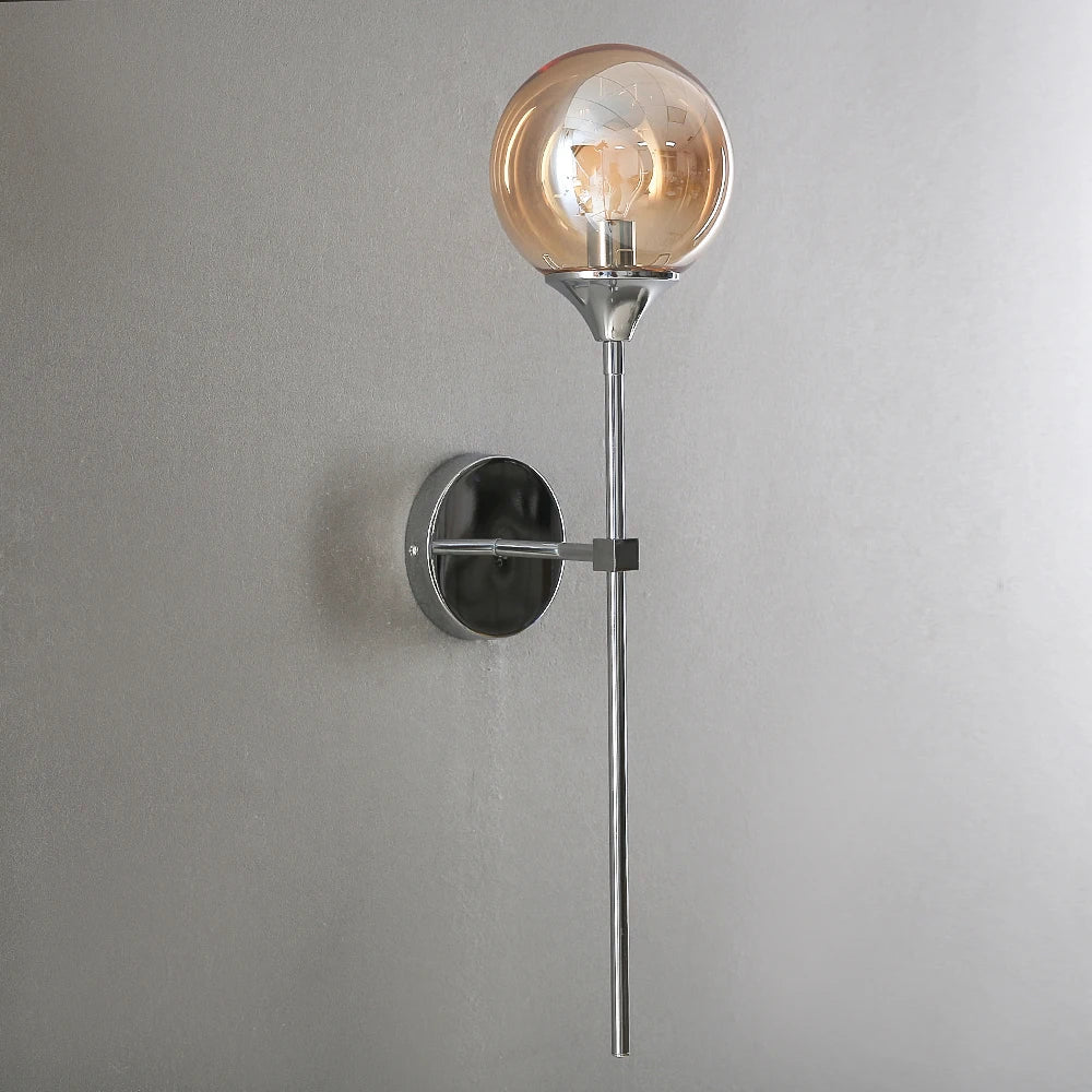 Lámpara de pared de vidrio dorado Decorbites™ con luz LED para cocina, baño, espejo e iluminación interior