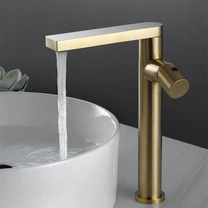 DecorBites™ Brushed Gold Basin Faucet: Single Handle Brass Bathroom Mixer Tap