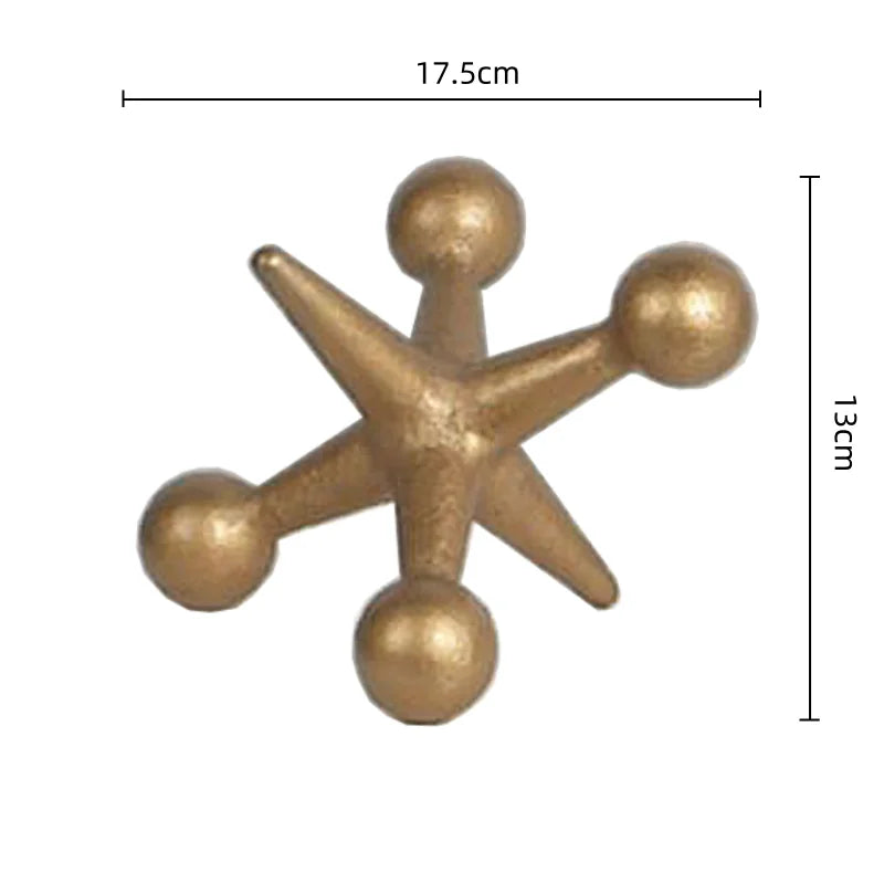 DecorBites™ Golden Geometric Resin Handicrafts Molecular Model Abstract Home Decoration