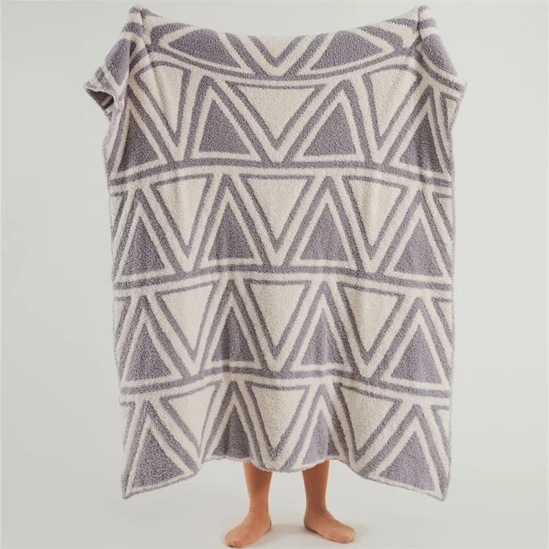 Afralia Knitted Jacquard Blanket 130x180cm Multi-functional Throw