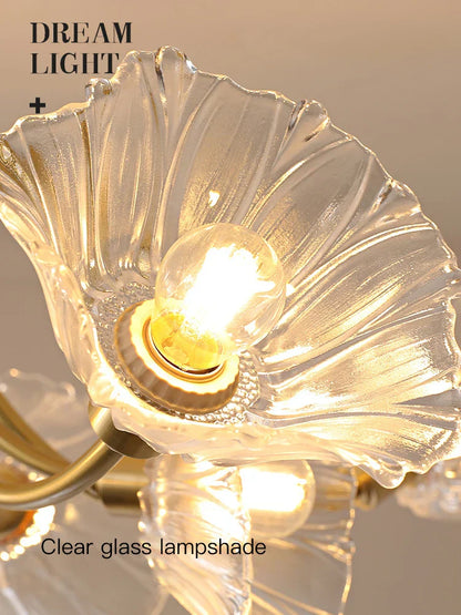 DecorBites™ Glass Flower Chandelier Ceiling Light for Bedroom Living Room Hallway Kitchen