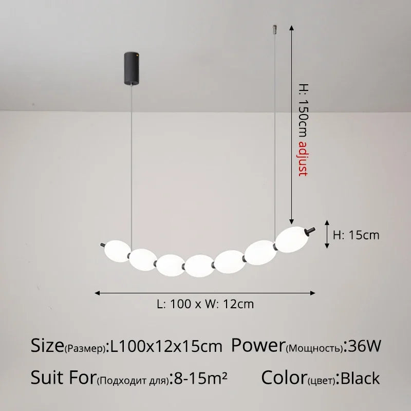 ثريا DecorBites™ Bead Nordic Chandelier: مصباح معلق أنيق لغرفة الطعام، يُناسب طاولة البار، ويُضفي أجواءً مميزة