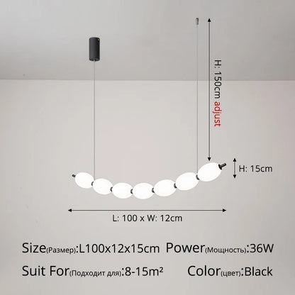 ثريا DecorBites™ Bead Nordic Chandelier: مصباح معلق أنيق لغرفة الطعام، يُناسب طاولة البار، ويُضفي أجواءً مميزة