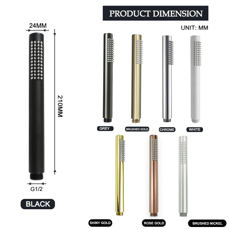 DecorBites™ Brass Handheld Shower Head in Brushed Golden Finish