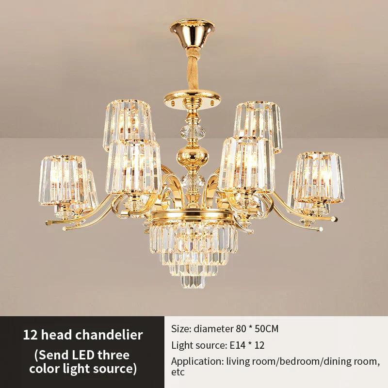 DecorBites™ Elegant Crystal Chandelier for Living and Dining Room Lighting