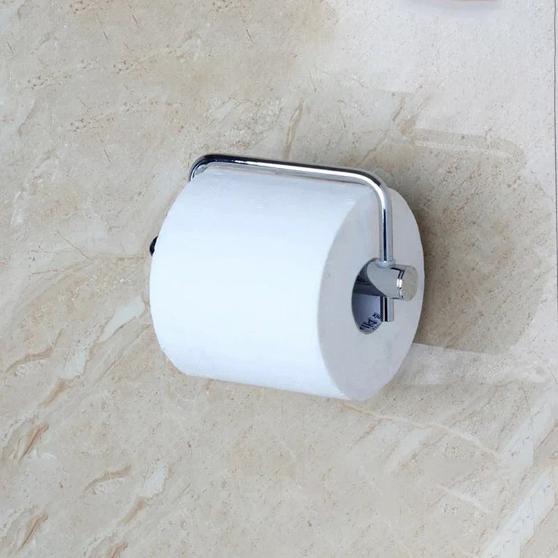 DecorBites™ Euro Silver Bathroom Paper Holder in Chrome Finish(Bit shorter version)