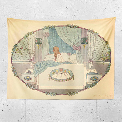 Decobites Retro Fairy Tale Princess Room Wall Tapestry Illustration Bedside Decor