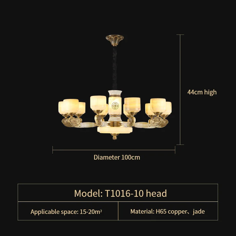 DecorBites™ Jade Copper Chandelier: Luxury European Style for Living Room, Bedroom, Dining Room Lighting