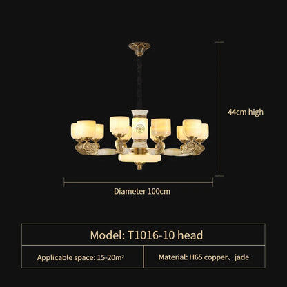DecorBites™ Jade Copper Chandelier: Luxury European Style for Living Room, Bedroom, Dining Room Lighting