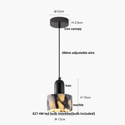 DecorBites™ LED Pendant Lights Bulgari Stone Adjustable Steel Hang Lamp Lighting