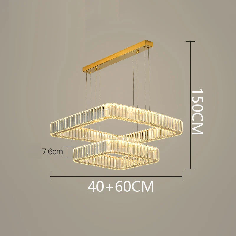 DecorBites™ Crystal Chandelier: Luxury Living Room & Bedroom Pendant Light