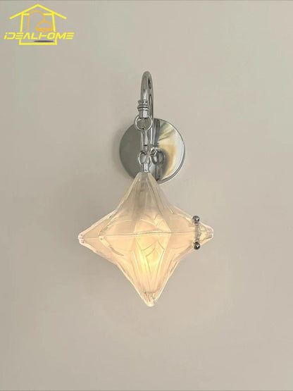 Lámpara de pared LED de cristal DecorBites™ estilo Bauhaus medieval francés para salón y dormitorio