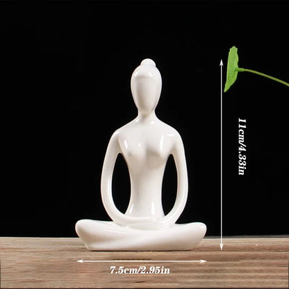 DecorBites™ Abstract Yoga Figure Porcelain Statue Home Decor Sculpture