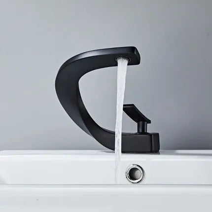 DecorBites™ Gold Bathroom Faucet | Deck Mounted Sink Tap | Hot and Cold Basin Mixer