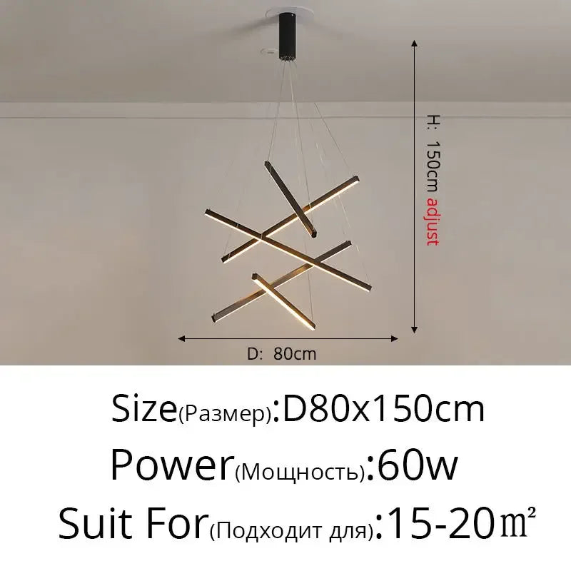 ثريا DecorBites™ LED من الألومنيوم للدرج وغرفة الطعام وغرفة المعيشة - وحدة إضاءة داخلية