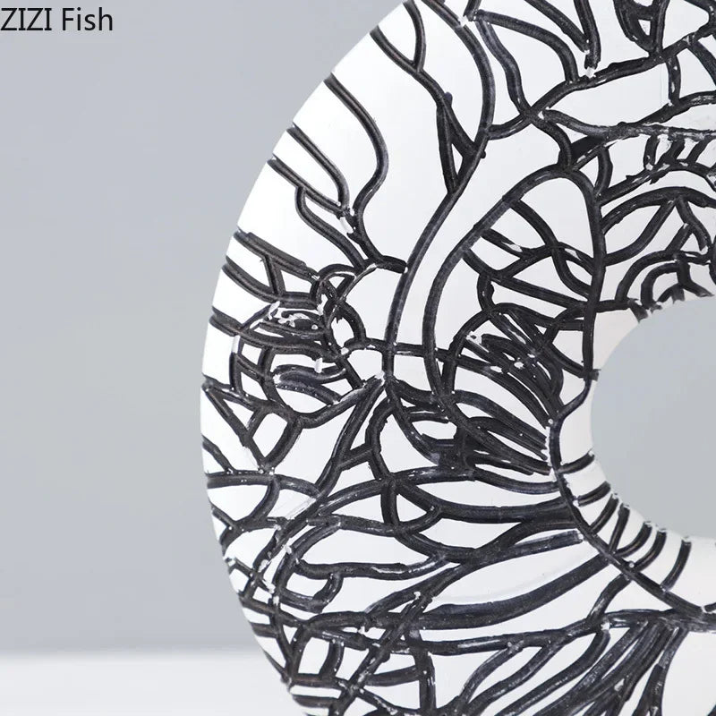 DecorBites™ Circle Ornament Desk Decoration Resin Ring Statue Modern Crafts Decor