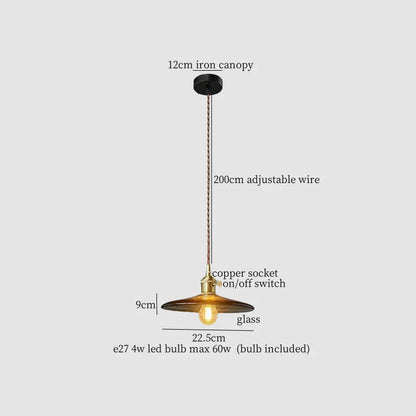 Lámpara colgante de vidrio ámbar LED Decorbites™ - Estilo vintage americano para la decoración del hogar