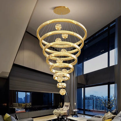 DecorBites™ Crystal Chandelier: Modern Living Room Pendant Lamp for Elegant Interior Lighting