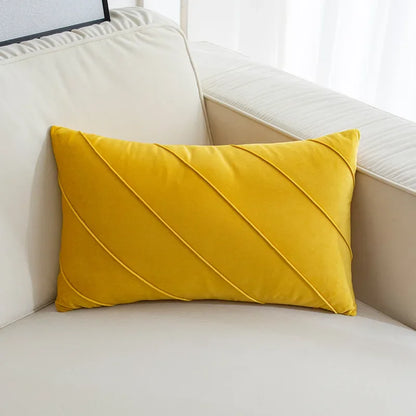 DecorBites™ Hand Pleat Embroidered Cushions 30x50/45x45cm Beige Pink Nordic Style Pillowcase