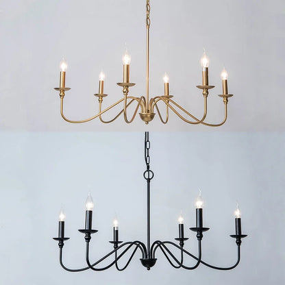 DecorBites™ American Iron Chandelier Light for Living Room Kitchen Bedroom Study Candle Lighting