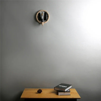 DecorBites™ Hemp Rope Wall Lamp Retro Light Sconce for Living Room Stairs Vanity