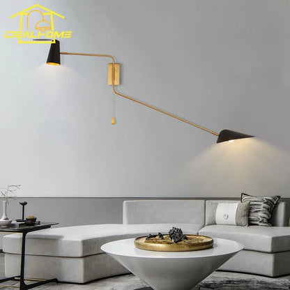 DecorBites™ Adjustable Double Head LED Wall Lamp with Pull Switch