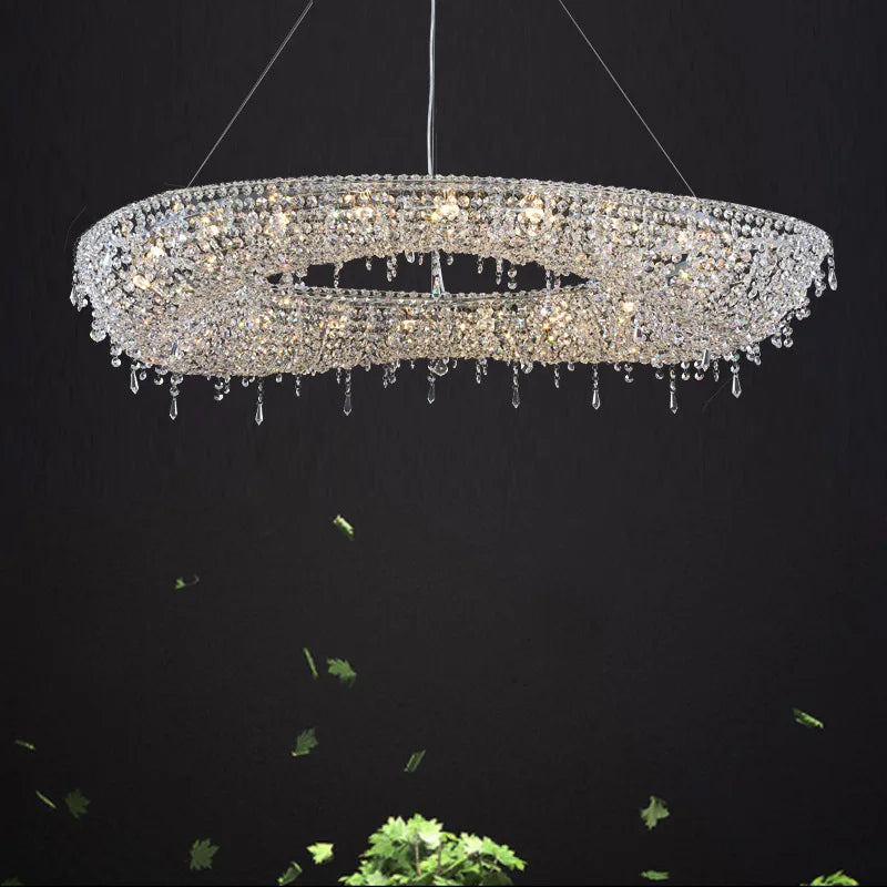 DecorBites™ Crystal Bird Nest Chandelier for Modern Living Dining Room Indoor Lighting