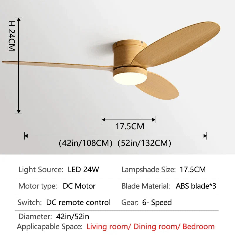 DecorBites™ Black DC Ceiling Fan Light with Remote Control and LED Chandelier