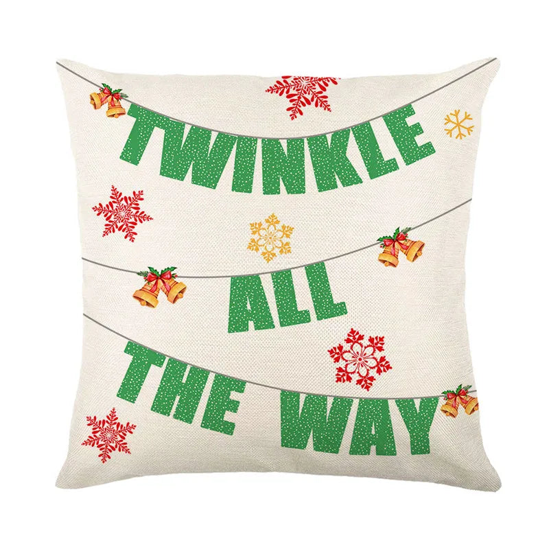 DecorBites™ Christmas Snow Elk Pillow Cover for Festive Home Decor