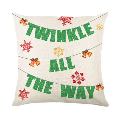 DecorBites™ Christmas Snow Elk Pillow Cover for Festive Home Decor