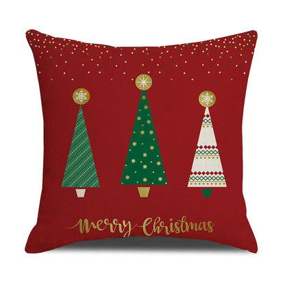 DecorBites™ Christmas Linen Cushion Cover for Festive Home Decor in Living Room