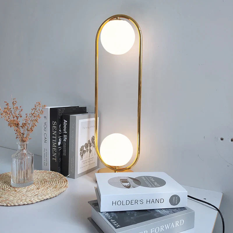 DecorBites™ Golden Body Glass LED Desk Lamp - Modern Nordic Art Deco Design