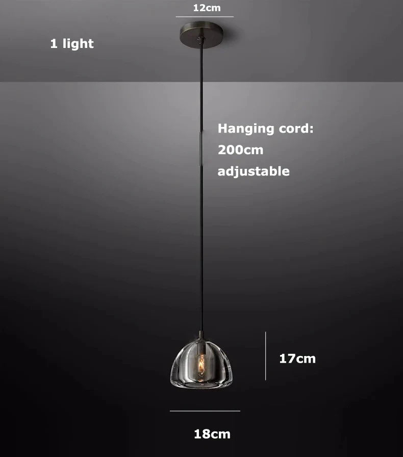 DecorBites™ Black Brass American Series Crystal Copper LED Chandelier for Dinning Room