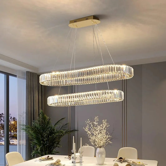 DecorBites™ Crystal Chandelier: Modern Home Decoration Pendant Lights for Living and Dining Room